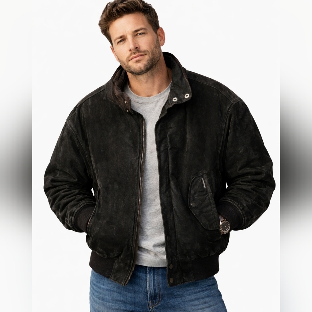 Members Only Fleece Lined Leather bomber 46